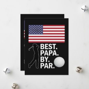 Best Papa By Par Golfing Papa Father's Day Golf Holiday Card