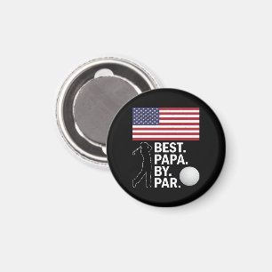 Best Papa By Par Golfing Papa Father's Day Golf Magnet