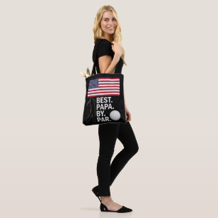 Best Papa By Par Golfing Papa Father's Day Golf Tote Bag