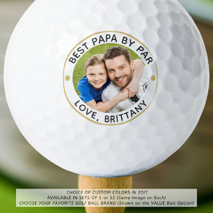 BEST PAPA BY PAR Photo Personalised Golf Balls