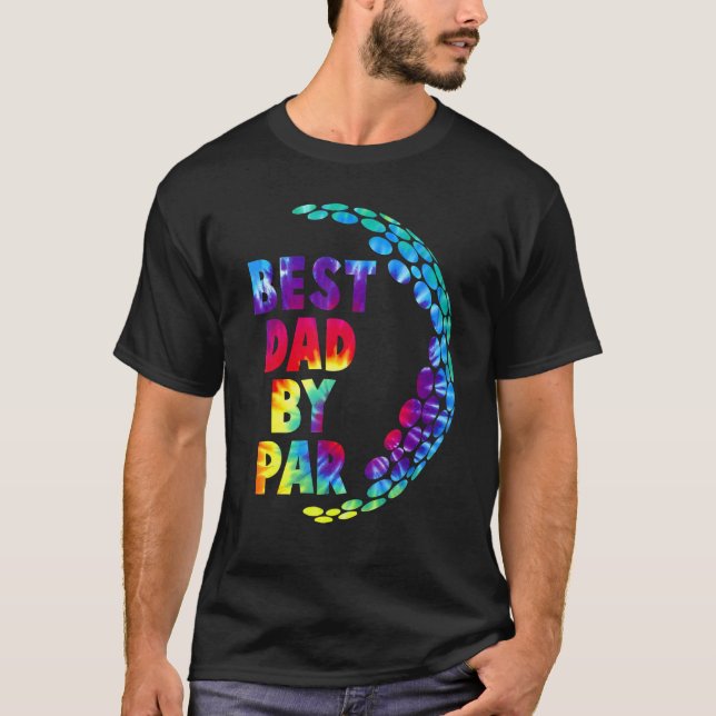 Best Papa By Par Tie Dye Father's Day Golf  Grandp T-Shirt (Front)