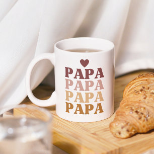 Best Papa Colourful Retro Bold Father's Day Coffee Mug