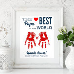 Best Papa DIY Handprint Template Poster<br><div class="desc">This beautiful custom print can be personalised with your own kids handprints - making it a unique and personal gift for their Papa. Perfect for a father's day gift or as a birthday present. ADD YOUR OWN hand-prints to make this really special. Just use poster prints or ink pads to...</div>