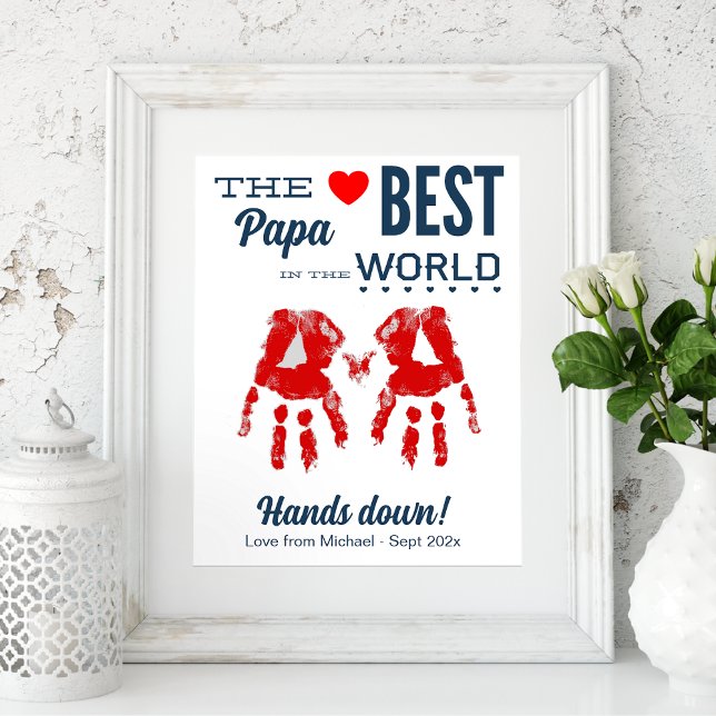 Best Papa DIY Handprint Template Poster (Creator Uploaded)