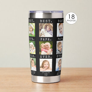 BEST PAPA EVER 18 Photos Custom Columns Insulated Tumbler