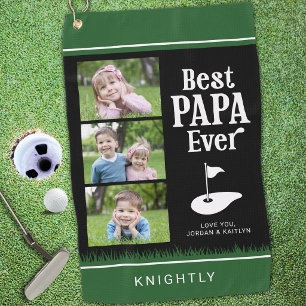 BEST PAPA EVER 3 Photos Personalised Golf Towel