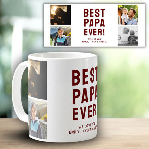 Best Papa Ever 4 Photo Collage  Coffee Mug