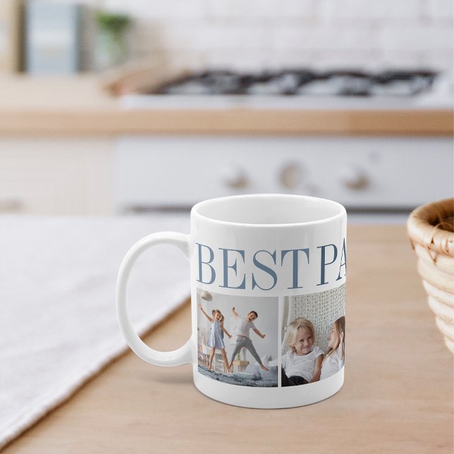 Best Papa Ever 4 Photo Collage Grandpa Coffee Mug (Creator Uploaded)