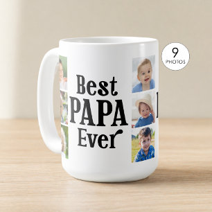 Best Papa Ever 9 Photos Coffee Mug
