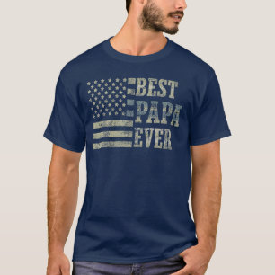 Best Papa Ever American Flag USA Flag retro T-Shirt