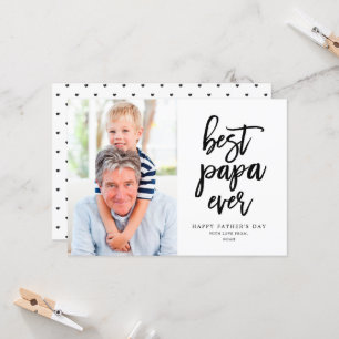 Best Papa Ever   Black On White Card