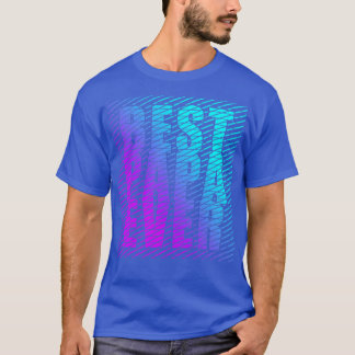 Best Papa Ever Cool Typography Blue Purprle  T-Shirt