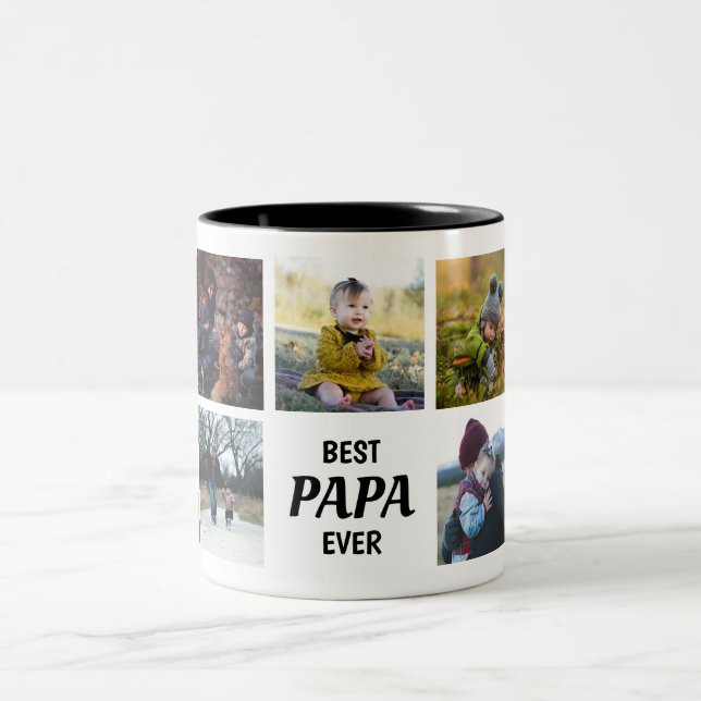 Best Papa Ever Custom Photo Mug (Center)