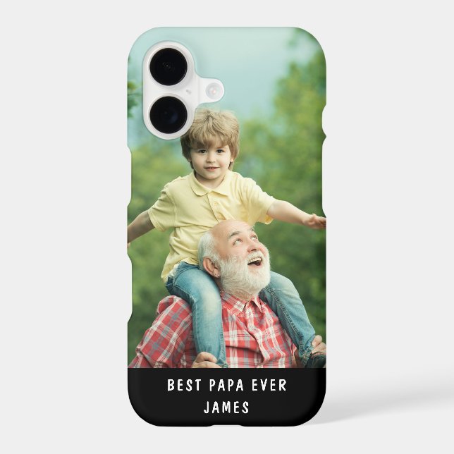 Best Papa Ever Custom Photo Name (Back)