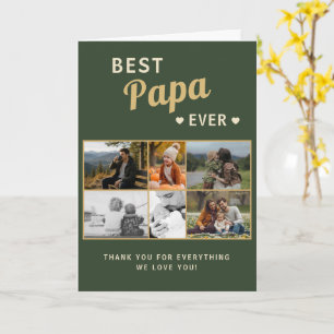 Best Papa Ever Family Father's Day 6 Photo  Card