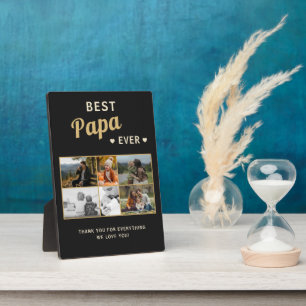 Best Papa Ever Family Father's Day Photo Plaque