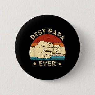 Best Papa Ever Fist Bump Funny Grandpa Father's Da 6 Cm Round Badge