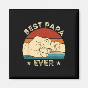 Best Papa Ever Fist Bump Funny Grandpa Father's Da Magnet