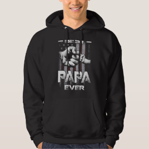 Best Papa Ever Fist bump USA Flag Father's Day Hoodie