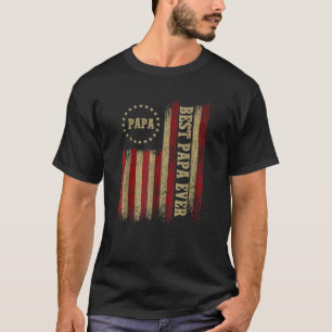 Best Papa Ever From Daughter American Flag Fathers T-Shirt