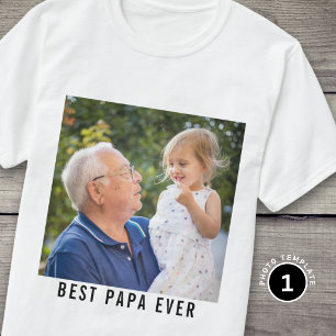 Best Papa Ever Grandfather And Grandkid Photo T-Shirt