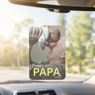 Best Papa Ever Grandpa and Baby Modern Handwriting Car Air Freshener