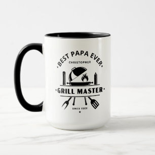 Best Papa Ever Grill Master   Custom Name Mug