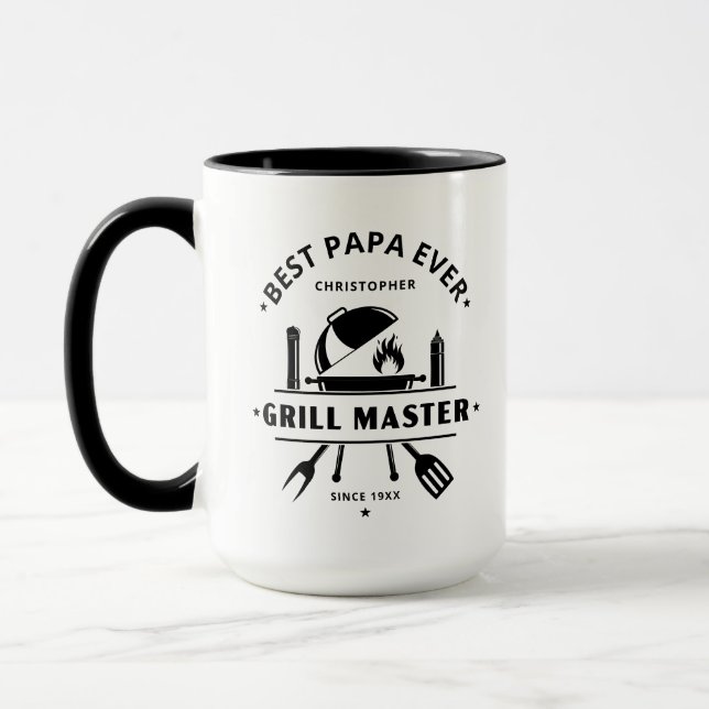 Best Papa Ever Grill Master | Custom Name Mug (Left)