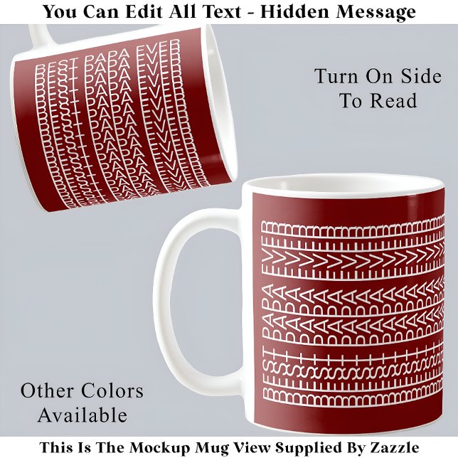 Best Papa Ever Hidden Message 141WM Novelty Fun Coffee Mug (Creator Uploaded)