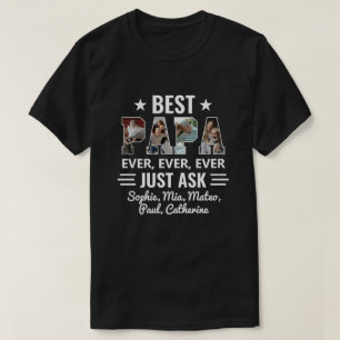 Best Papa Ever Just Ask Grandkids Custom Photo T-Shirt