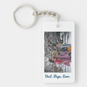 Best Papa Ever Love You Dad Father's Day Photo Key Ring