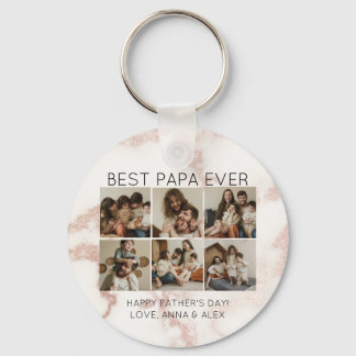 Best Papa Ever Multi-Photo Father's Day Key Ring