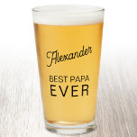Best Papa Ever Personalised Name Beer Glass<br><div class="desc">Personalised custom name Best Papa Ever design in a modern trendy font.  Perfect for Father's Day,  Papa's birthday,  as a holiday gift or for any other day to show your Papa just how much he means to you.  Change the text to customise.</div>
