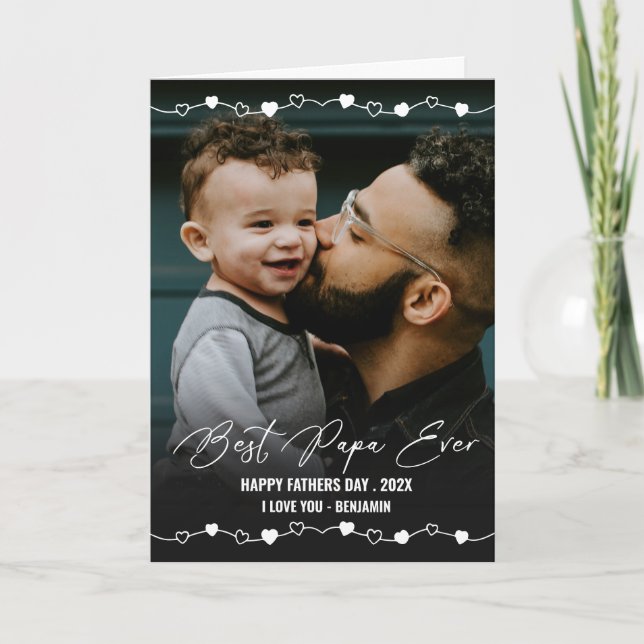 Best Papa Ever Photo Fathers Day Card (Front)
