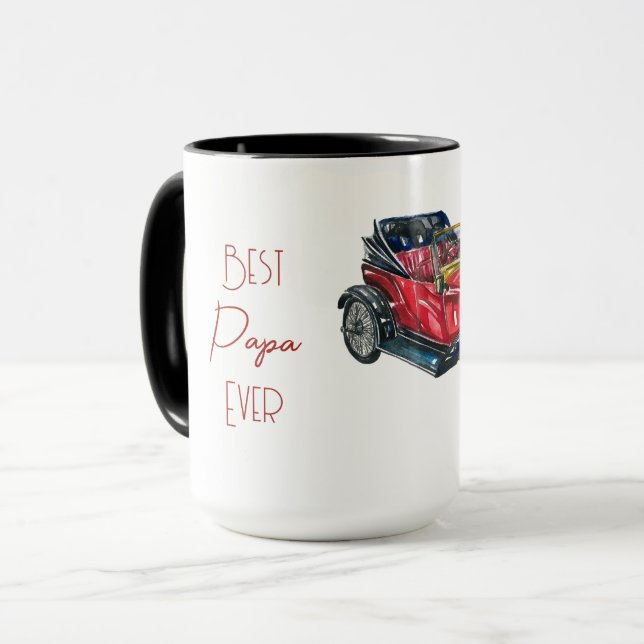Best Papa Ever Retro Convertible Mug (Front Left)