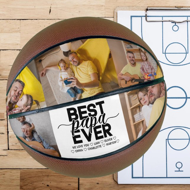 Best Papa Ever & Simple Family Photos Father's Day Basketball (Creator Uploaded)