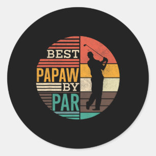 Best Papaw By Par Funny Golf Shirts For Grandpa Gr Classic Round Sticker