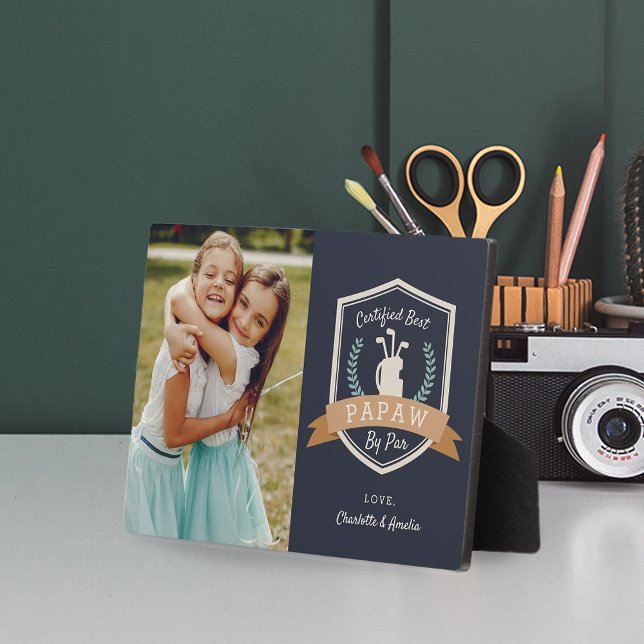 Best Papaw By Par | Golf Grandpa Photo Plaque (Creator Uploaded)