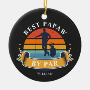Best Papaw By Par Retro Golf Lover Ceramic Ornament