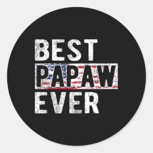 Best Papaw Ever Proud Papaw Grandpa Classic Round Sticker