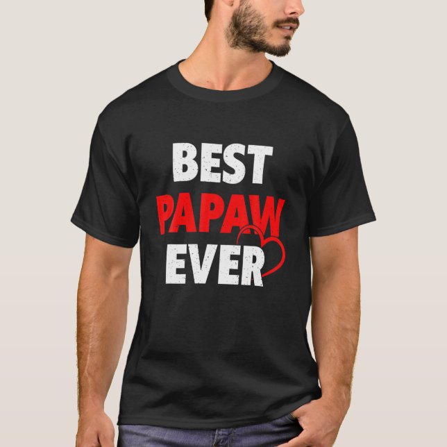 Best Papaw Ever Retro Valentines Day Matching Fami T-Shirt (Front)