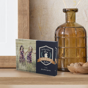 Best Papou By Par   Golf Grandpa Photo Block