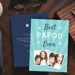 Best Papou Ever Father's Day Flat Photo Card