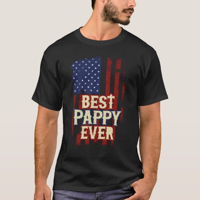 Best Pappy Ever Us Flag Grandpa Fathers Day Gift T-Shirt (Front)