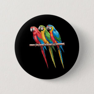 Best Parrot Art For Men Women Kids Tropical Parrot 6 Cm Round Badge