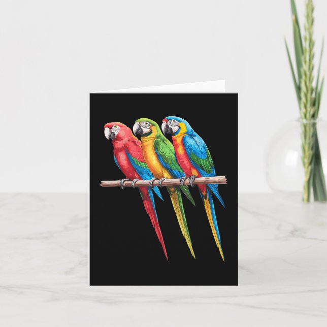 Best Parrot Art For Men Women Kids Tropical Parrot Card (Front)