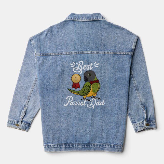 Best Parrot Dad I CockatielSenegal Parrot  Denim Jacket (Back)