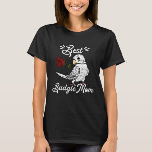 Best Parrot Mom I White Budgie Budgerigar T-Shirt