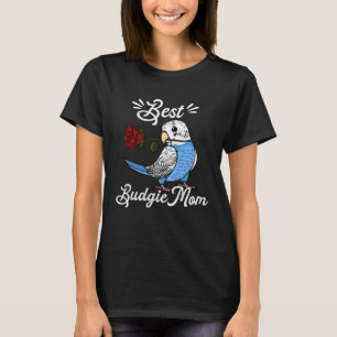 Best Parrot Mum I Blue Budgie Budgerigar T-Shirt