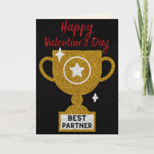 Best Partner Glitter Valentine Card